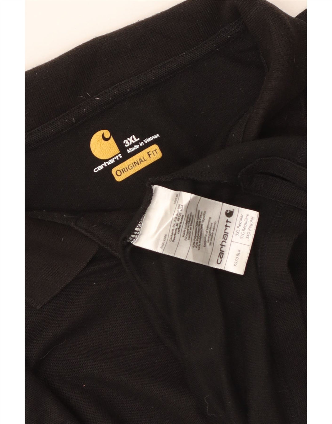 Мужская рубашка поло CARHARTT Original Fit 3XL, черный полиэстер