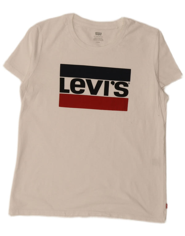 Женская футболка с рисунком Levi's Top UK 14, средний белый