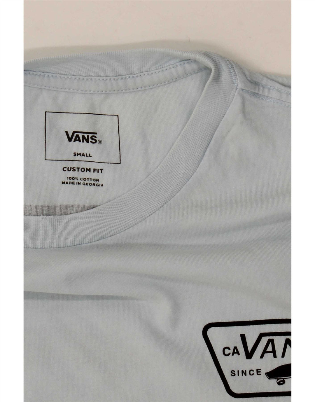 Мужская футболка с рисунком Vans на заказ, маленький синий хлопок