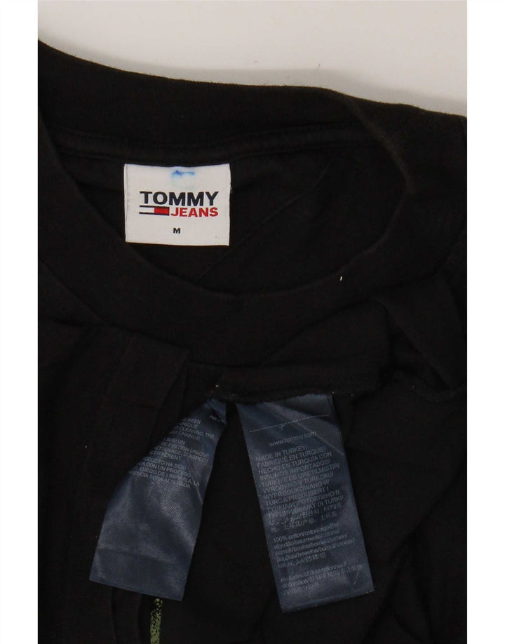 Мужская футболка с рисунком Tommy Hilfiger, средний черный хлопковый топ