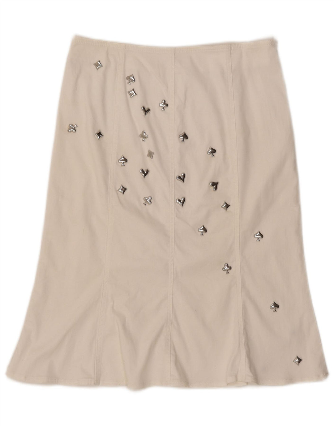 MOSCHINO Женская юбка-трапеция с завышенной талией UK 14 W30 L23 Белый хлопок