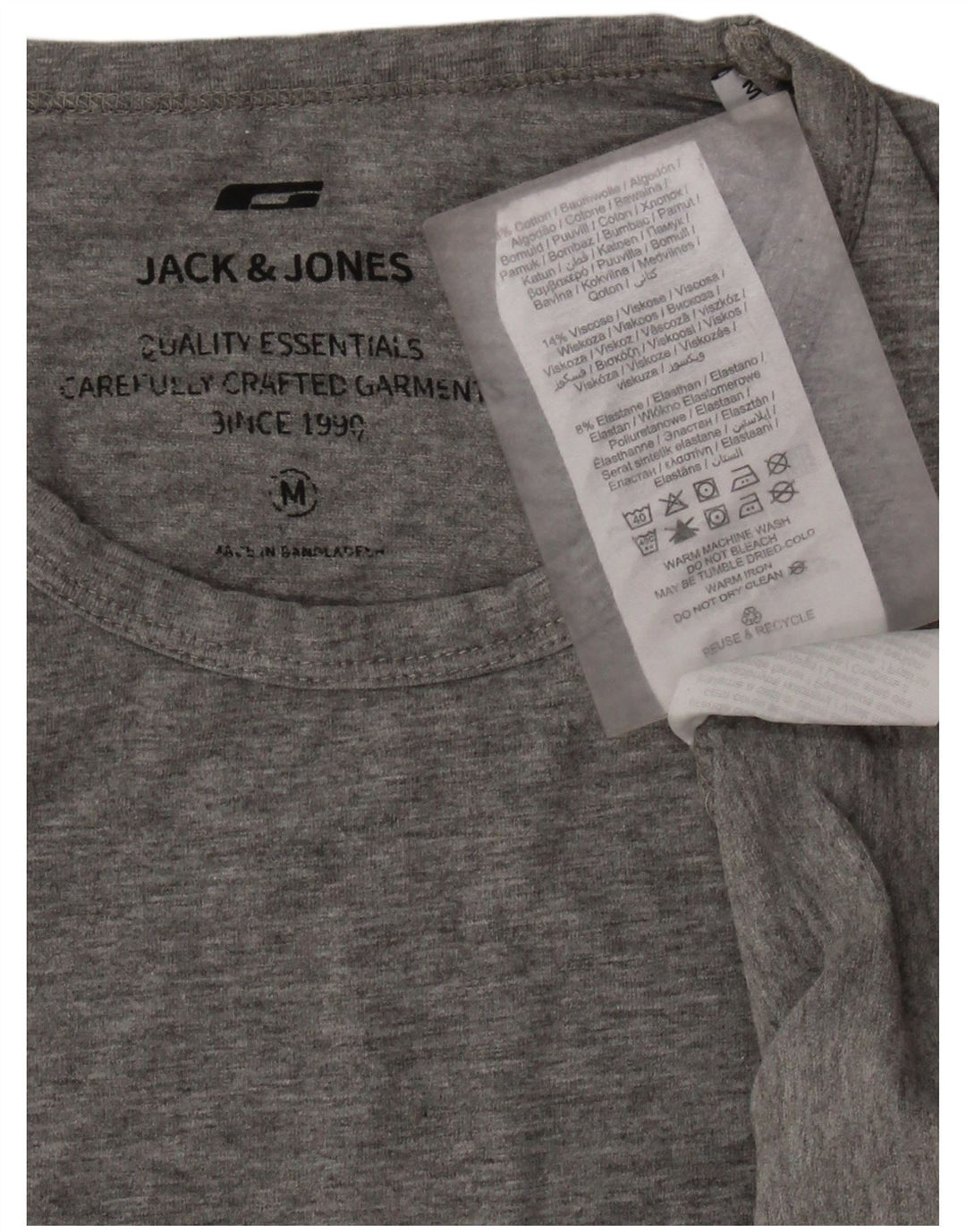 JACK & JONES Мужская футболка из хлопка среднего серого цвета с крапинками