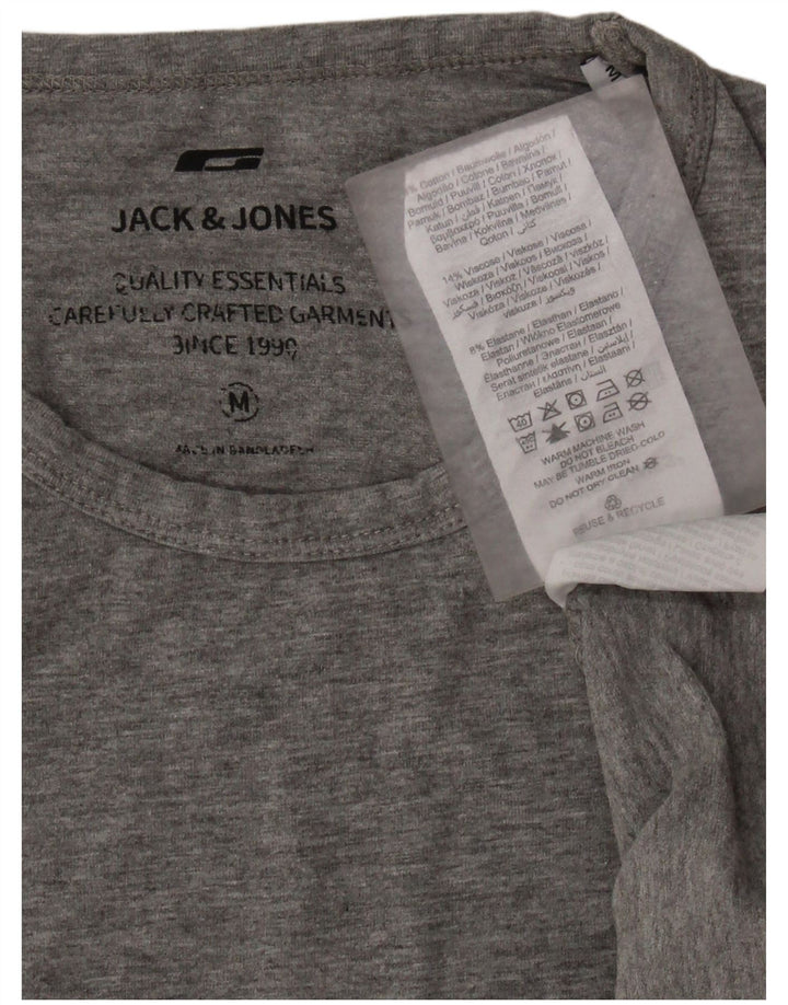 JACK & JONES Мужская футболка из хлопка среднего серого цвета с крапинками
