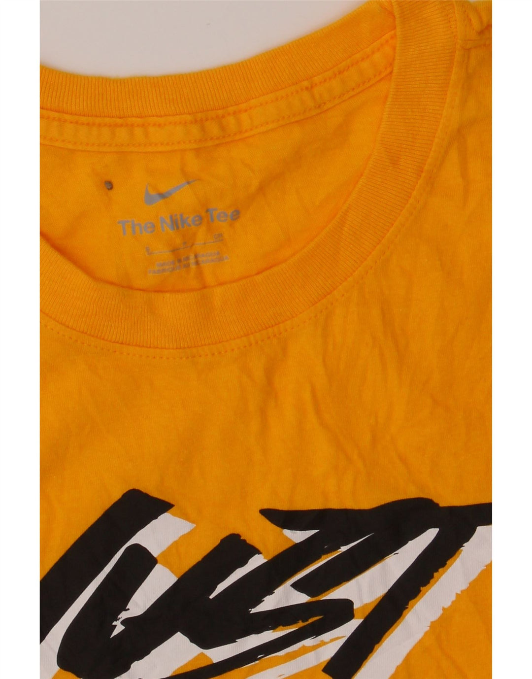 NIKE Mens Graphic T-Shirt Top Small Yellow Cotton Vintage Nike and Second-Hand Nike from Messina Hembry 