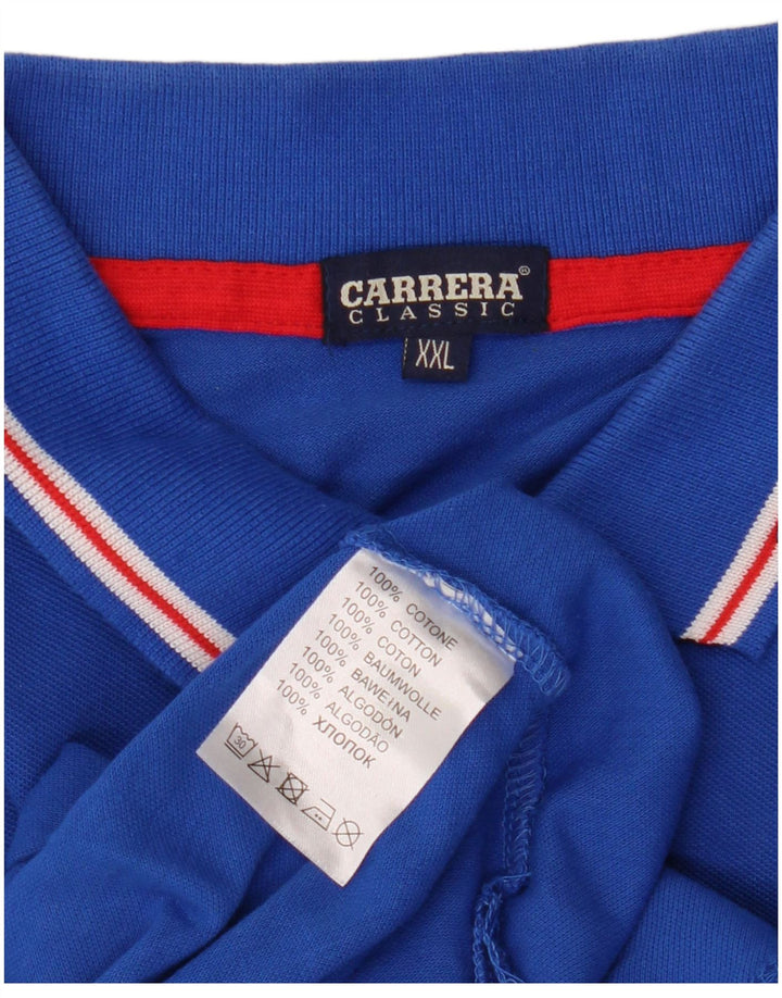 Мужская рубашка поло CARRERA классического кроя 2XL, синяя, хлопок