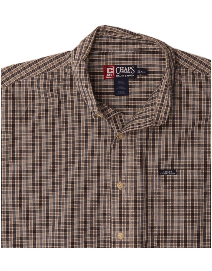 Мужская рубашка с коротким рукавом Chaps Ralph Lauren XL, синяя клетка, хлопок