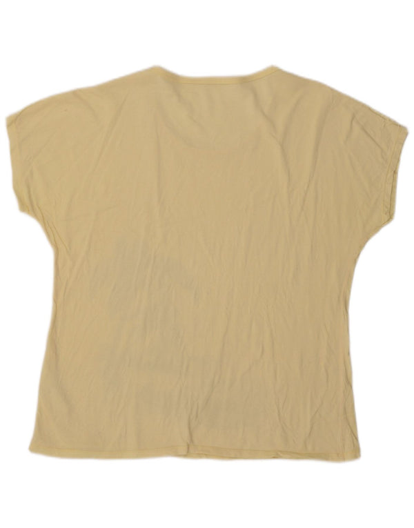 Винтажная женская футболка с рисунком Top UK 18 XL, желтый хлопок