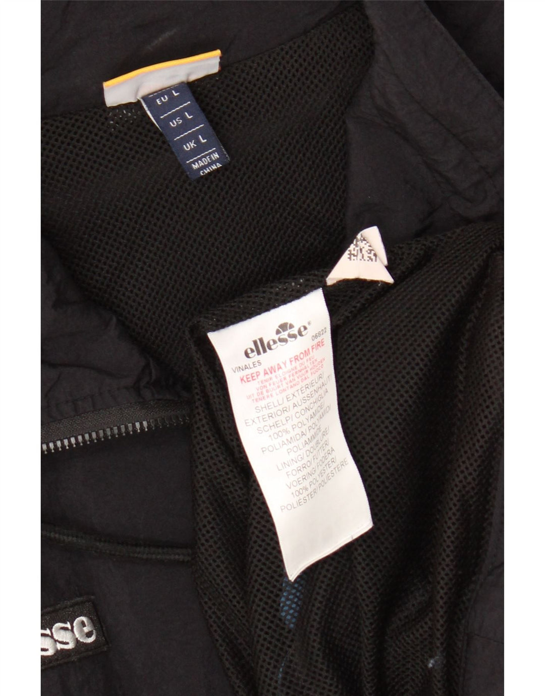 Женский спортивный костюм ELLESSE, верхняя куртка UK 16, большой черный цвет с цветными блоками