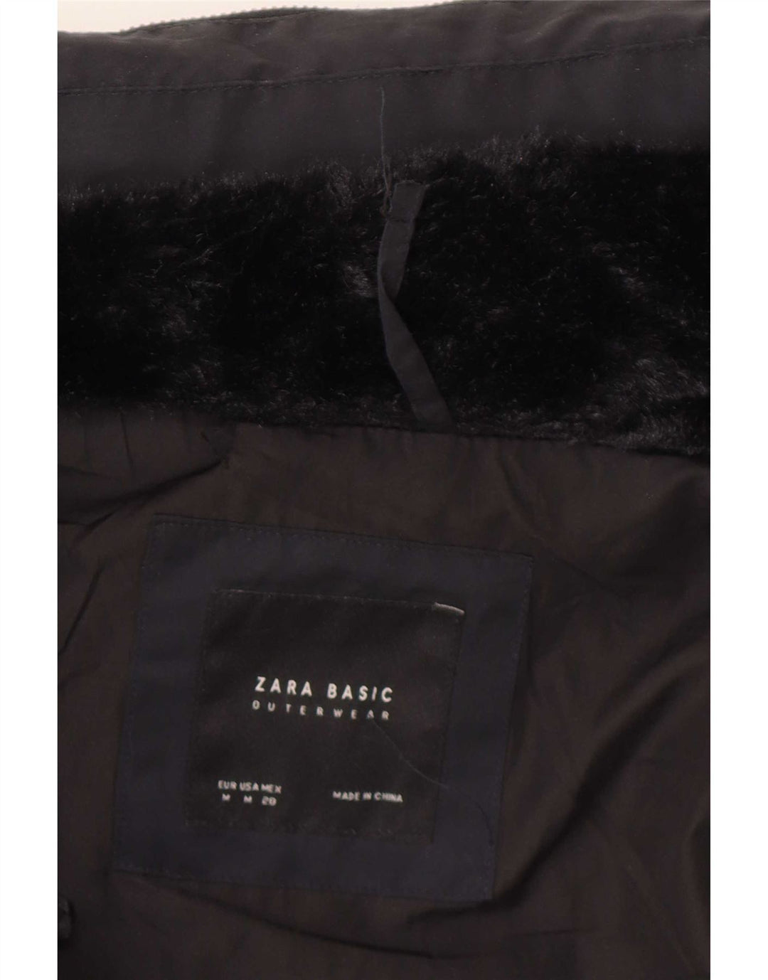 Женская стеганая куртка Zara UK 12, средний темно-синий полиэстер