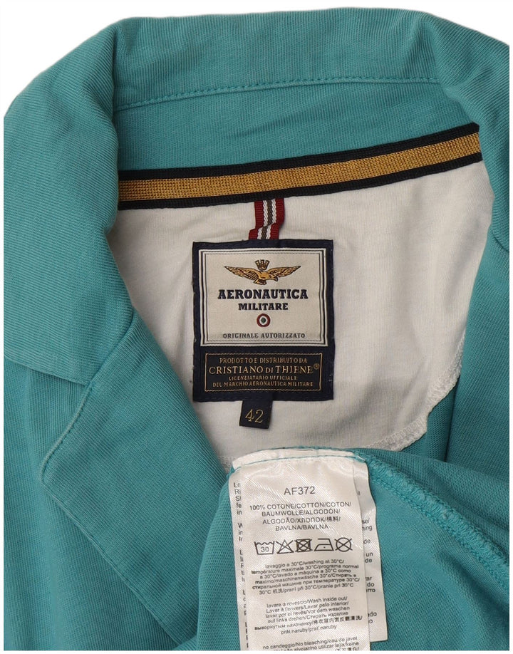 Женский пиджак Aeronautica Militare на 2 пуговицах IT 42, средний синий хлопок