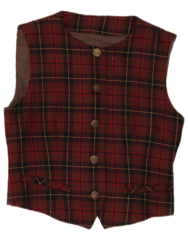 Винтажный женский комплект из 2 предметов IT 42/44, средний W26 L28, шерсть в красную клетку