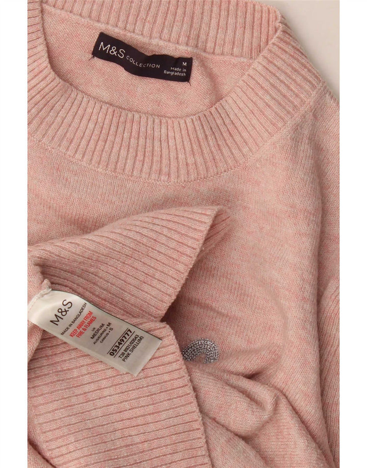 Женский джемпер с круглым вырезом Marks & Spencer, Великобритания 14, средний розовый