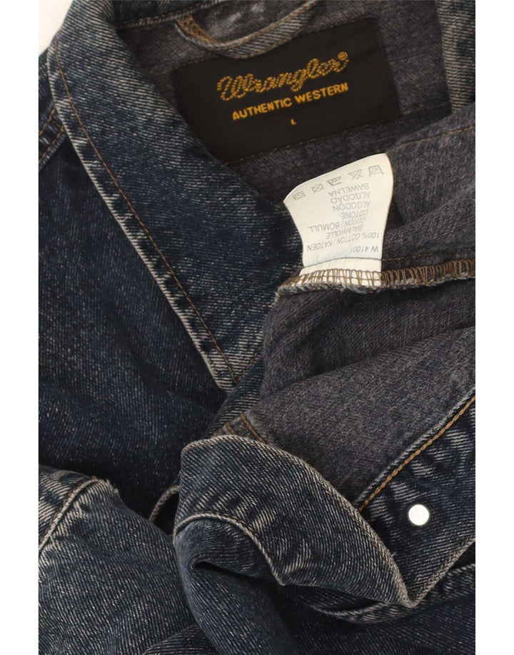 Мужская джинсовая куртка Wrangler UK 40, большая темно-синяя, хлопок