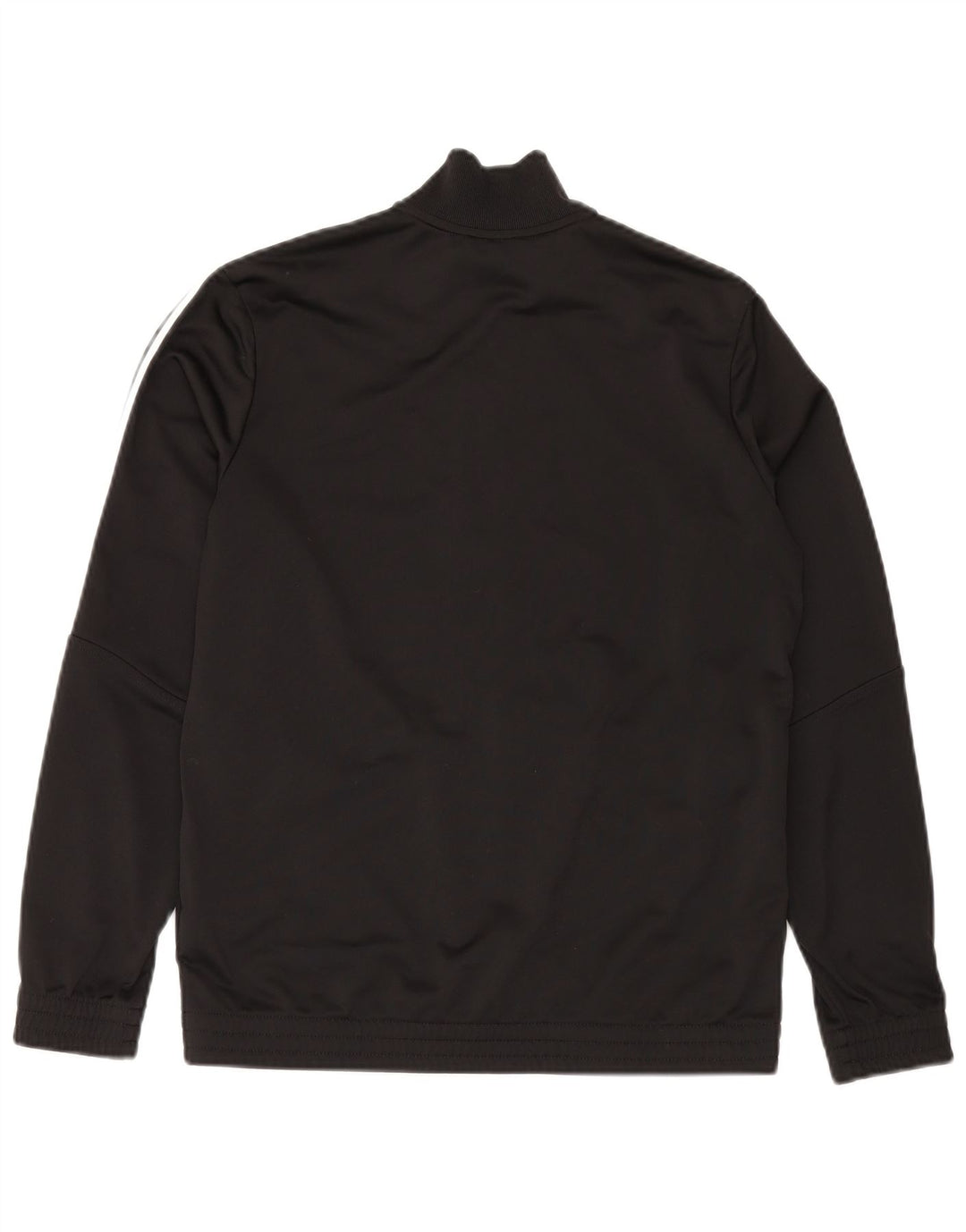 ADIDAS Boys Tracksuit Top Jacket 13-14 Years Black Polyester