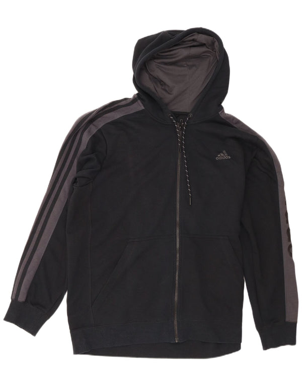 Adidas Мужской свитер с капюшоном и молнией с графическим рисунком Climalite XL Черный Цветной блок