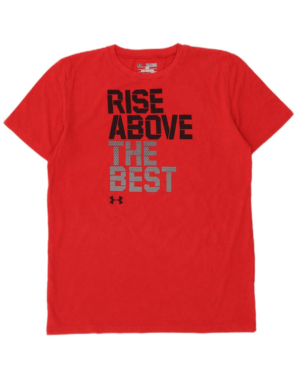 Футболка с рисунком Under Armour для мальчиков Heat Gear, топ 13–14 лет, размер XL, красный