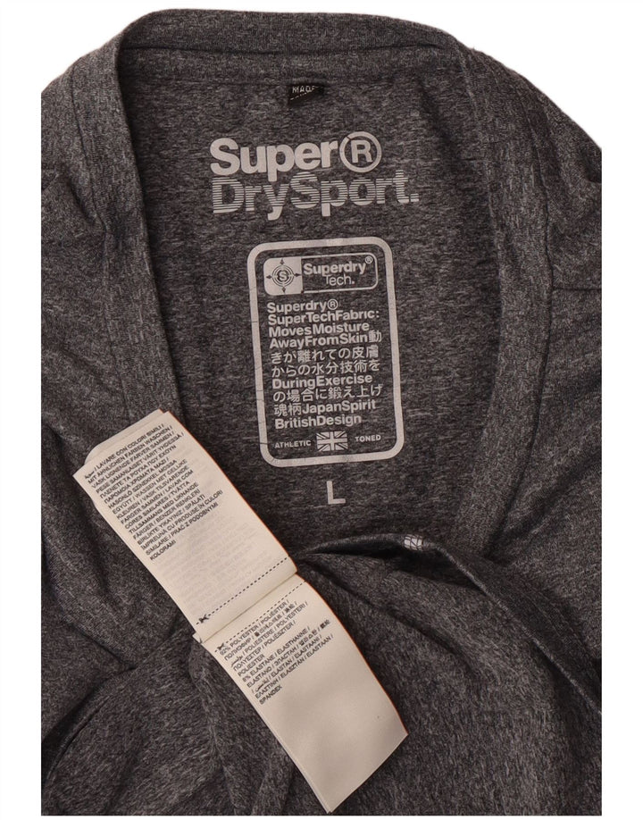 Женская футболка с рисунком Superdry Top UK 14, большой серый полиэстер с крапинками