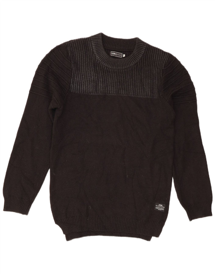 Мужской джемпер с круглым вырезом Jack & Jones, маленький черный акрил