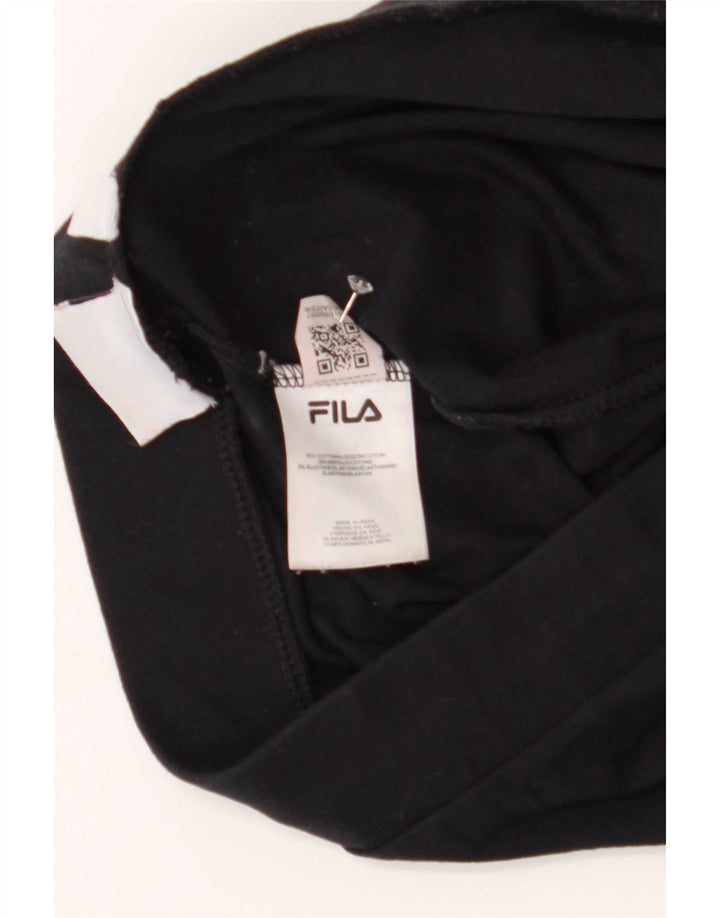 Женские леггинсы с рисунком Fila UK 12, средний черный хлопок, черный цвет