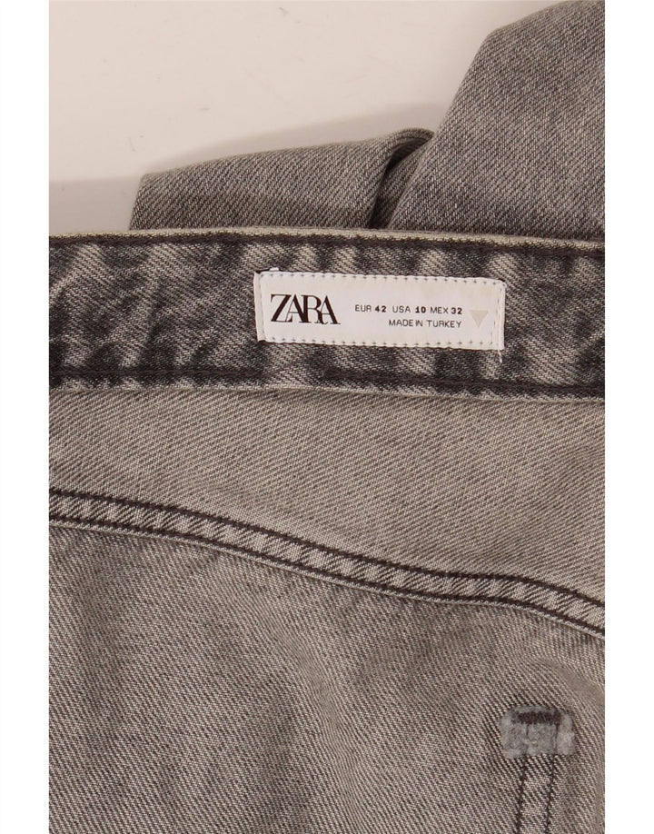 Женские широкие джинсы Zara EU 42, большие W32 L36, серые