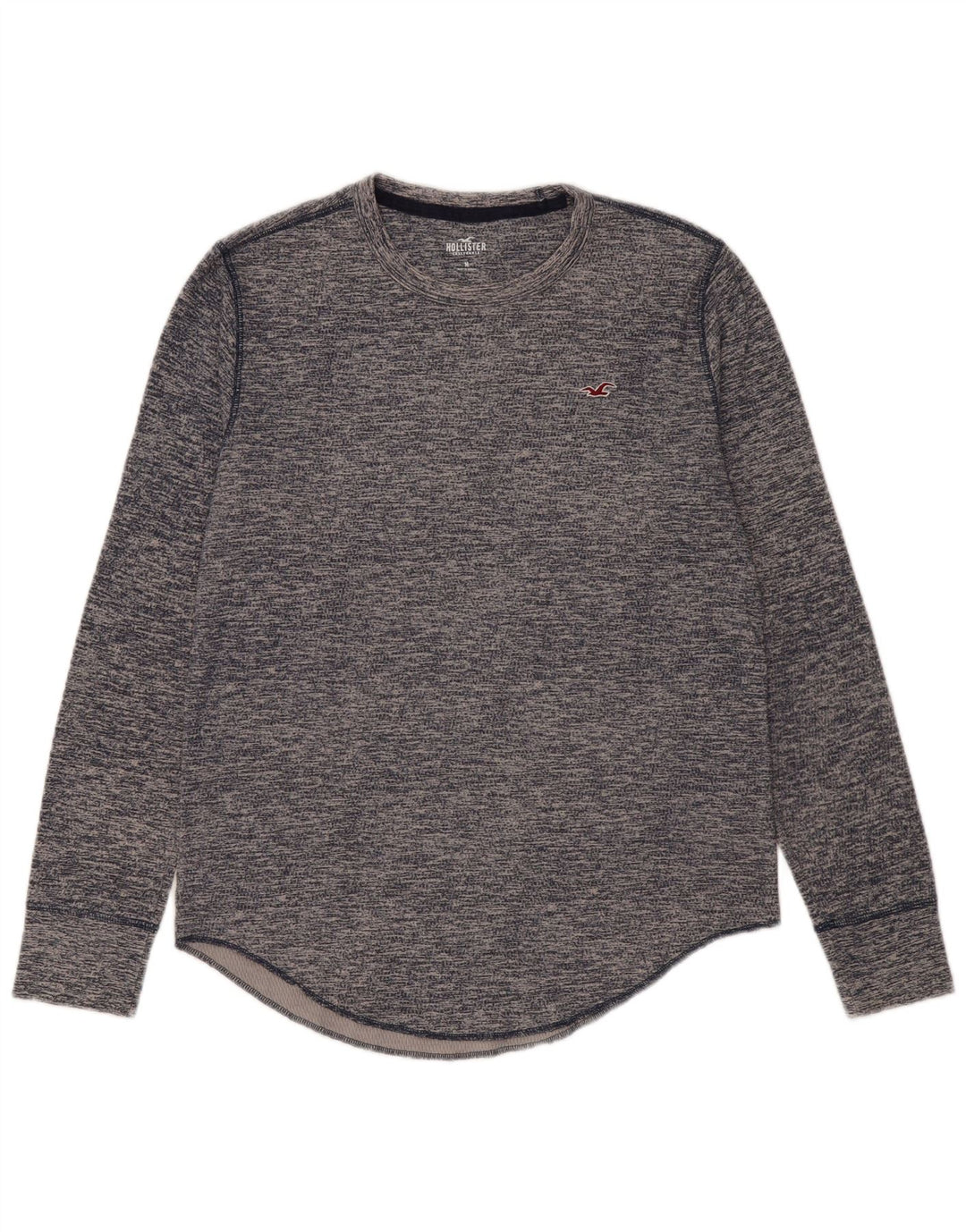 Мужской топ HOLLISTER с длинным рукавом, средний темно-синий, крапчатый, хлопок