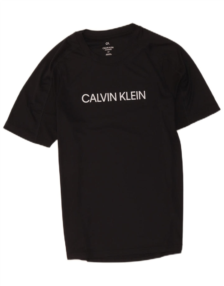 Мужская футболка с рисунком Calvin Klein, маленький черный полиэстер