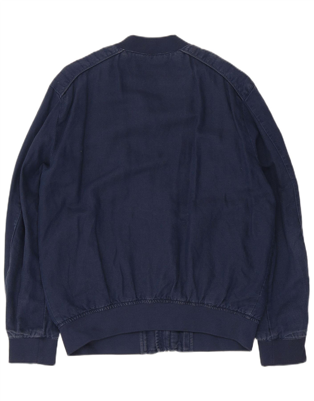 Мужская куртка-бомбер ZARA UK 40, большой размер, темно-синий, полиэстер