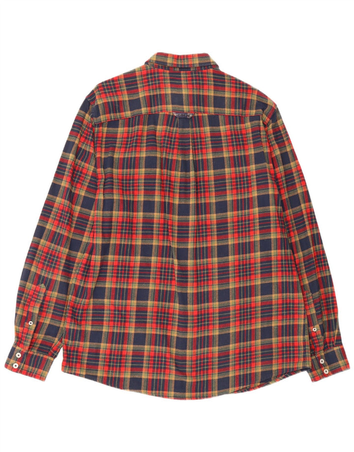 Crew Clothing Мужская фланелевая рубашка классического кроя в большую разноцветную клетку
