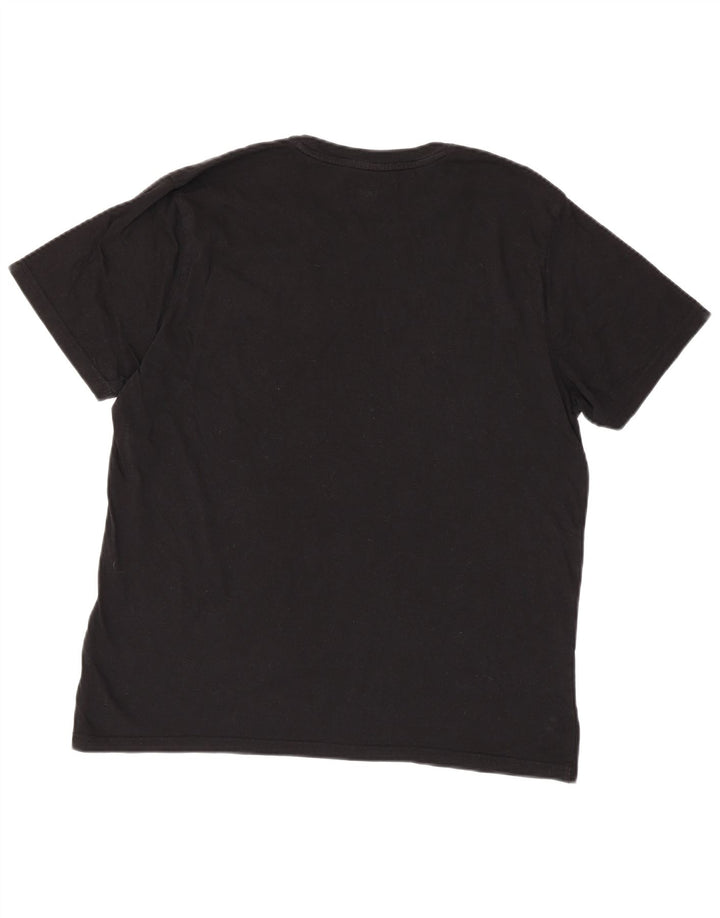 LEE Mens Regular Fit Graphic T-Shirt Top Large Black Cotton
