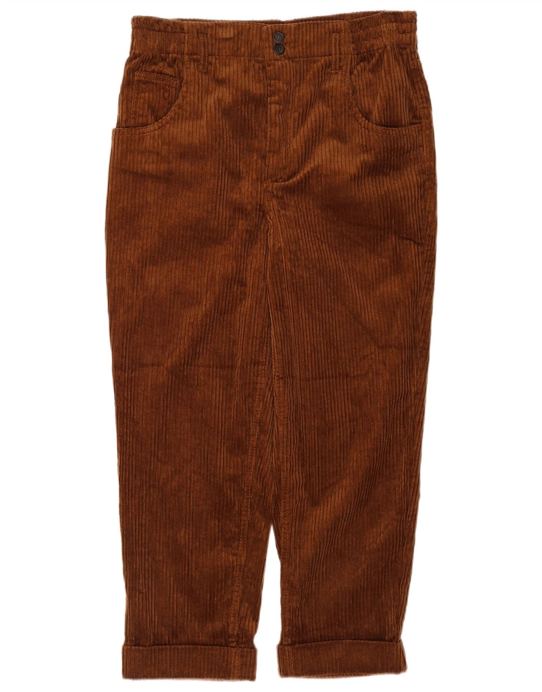 Женские укороченные вельветовые брюки Zara Medium W28 L24 Коричневые