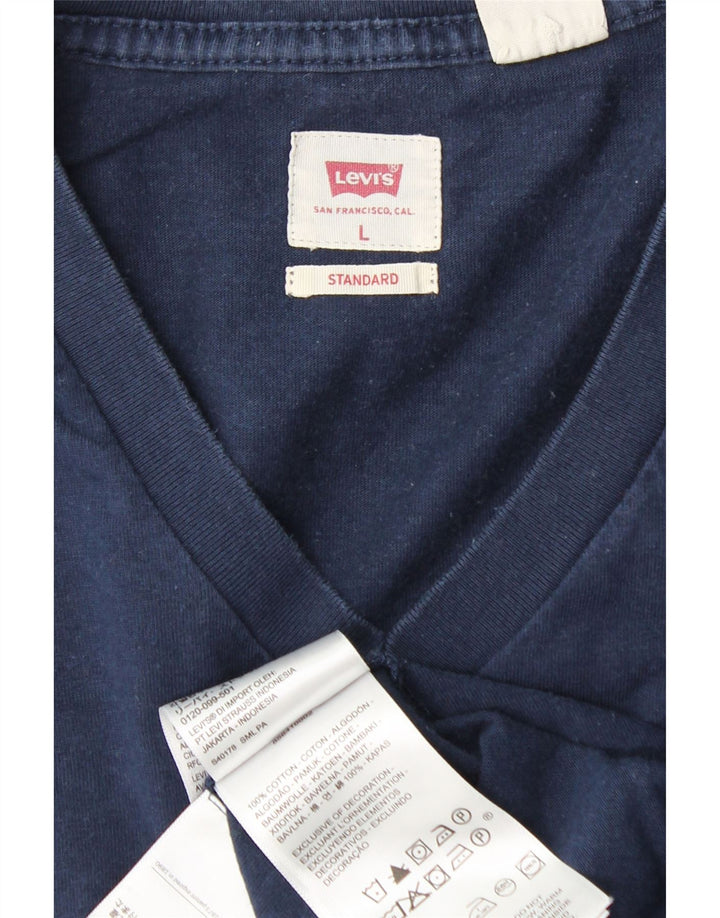 Мужская футболка LEVI'S Standard, большой размер, темно-синий, хлопок