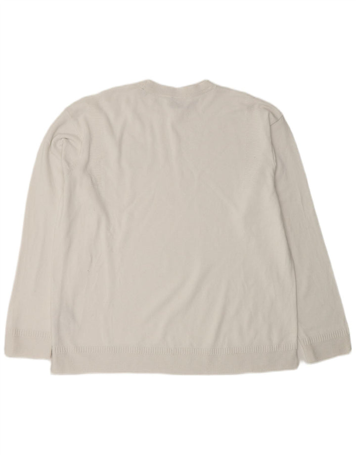 ARMANI EXCHANGE Мужской джемпер с круглым вырезом, большой белый хлопковый свитер