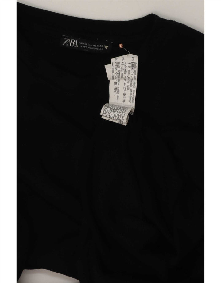 Женское боди Zara UK 12, хлопковый средний черный цвет