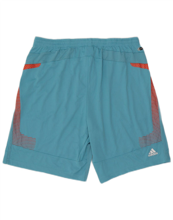 Мужские спортивные шорты Adidas Climacool XL синие из полиэстера с цветными блоками
