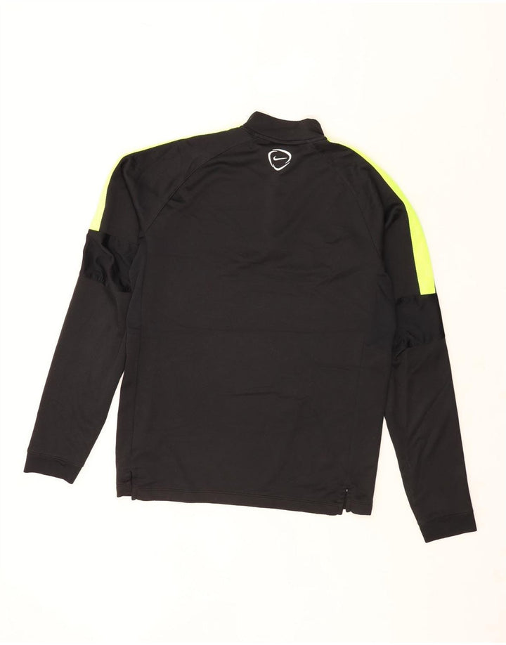 Мужской пуловер с воротником на молнии Nike Dri Fit, спортивный костюм среднего размера, черный с цветными блоками