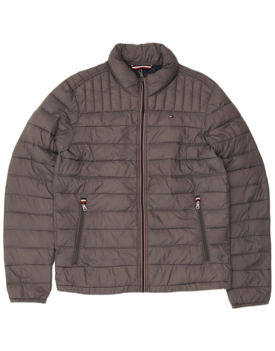 Мужская стеганая куртка TOMMY HILFIGER UK 36, маленький серый нейлон