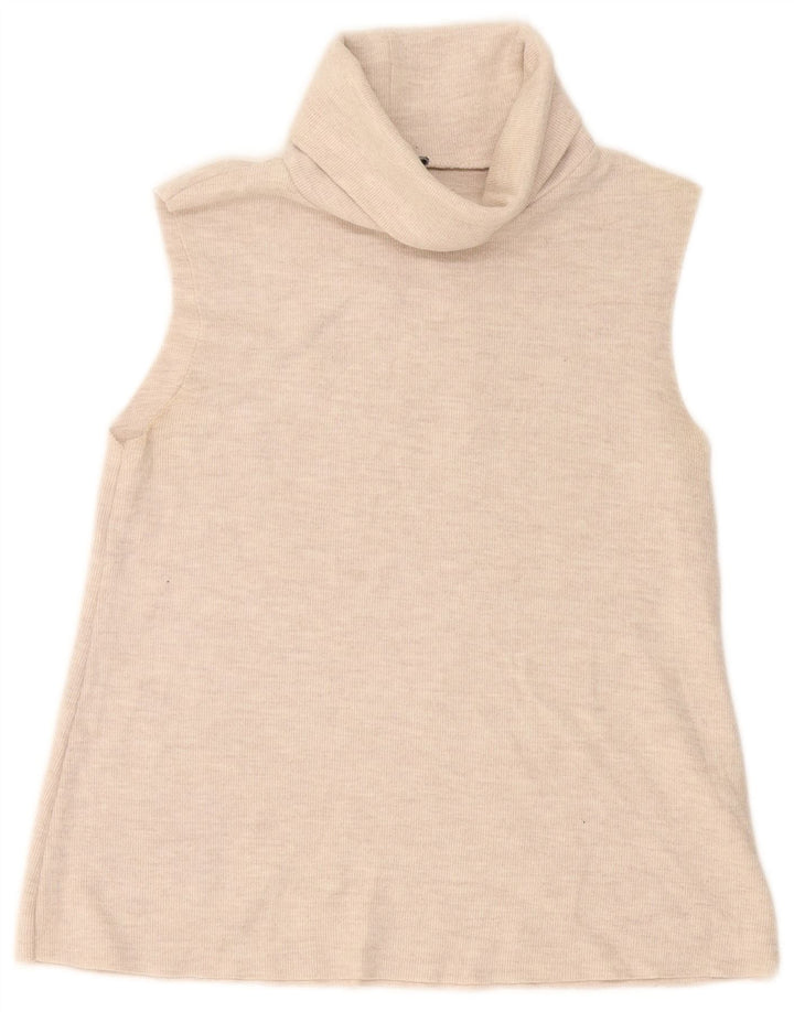 Женский жилет Zara UK 12, хлопковый средний цвет белого цвета