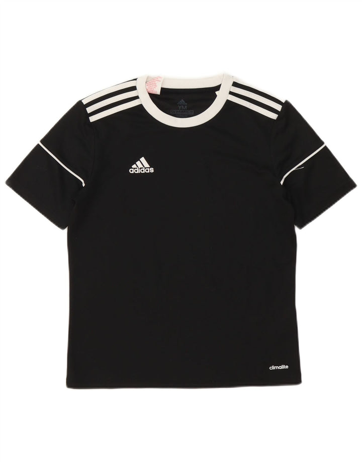 Футболка Adidas Climalite для мальчиков, топ 11–12 лет, средний черный полиэстер