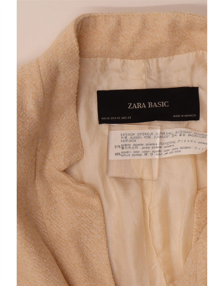 ZARA Womens Open Overcoat UK 6 XS Beige Polyester Vintage Zara and Second-Hand Zara from Messina Hembry 