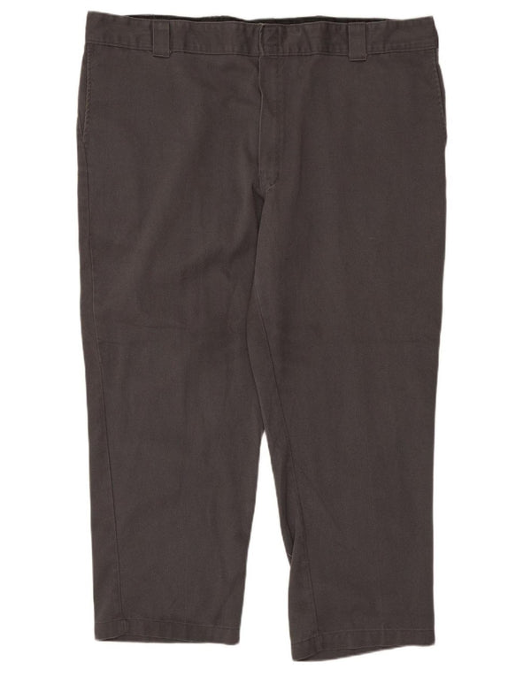 DICKIES Mens Straight Chino Trousers W48 L27 Grey Polyester