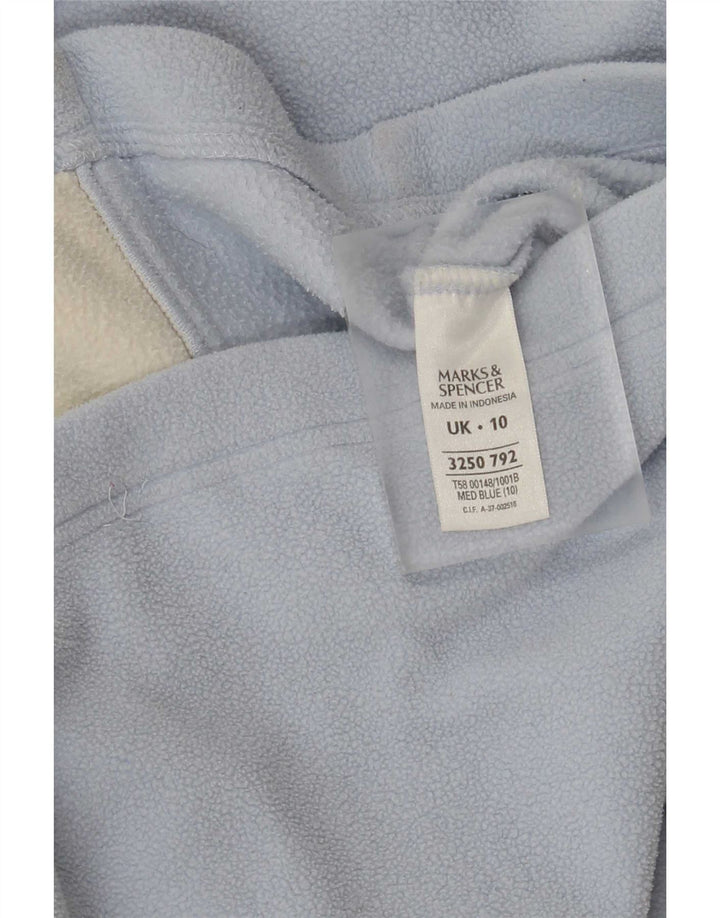 Женская флисовая куртка оверсайз Marks & Spencer UK 10, маленький синий полиэстер