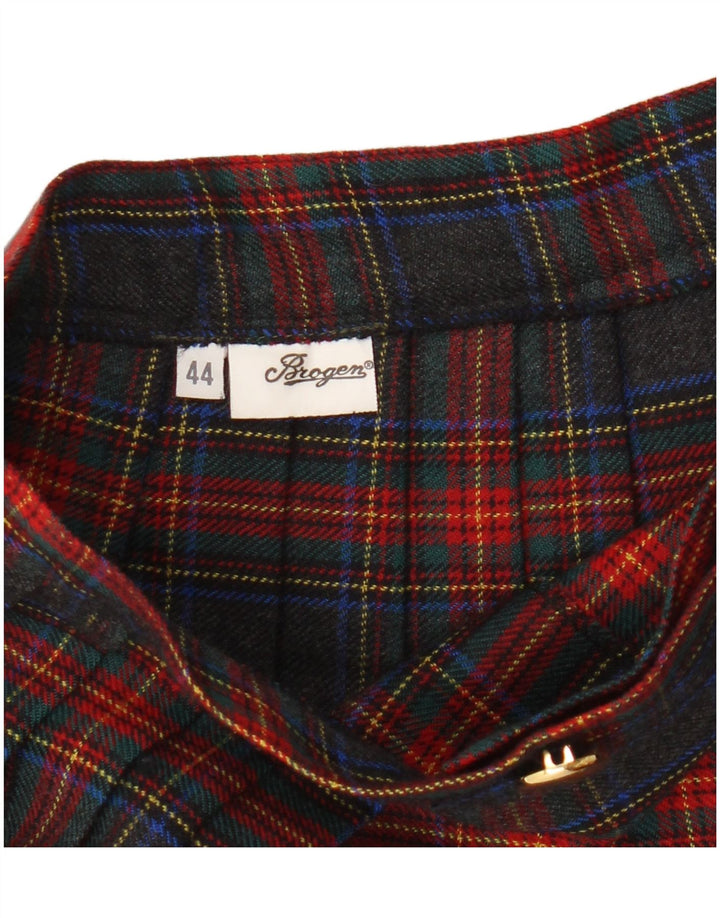 Винтажная женская плиссированная юбка-нож IT 44 Medium W28 в разноцветную клетку