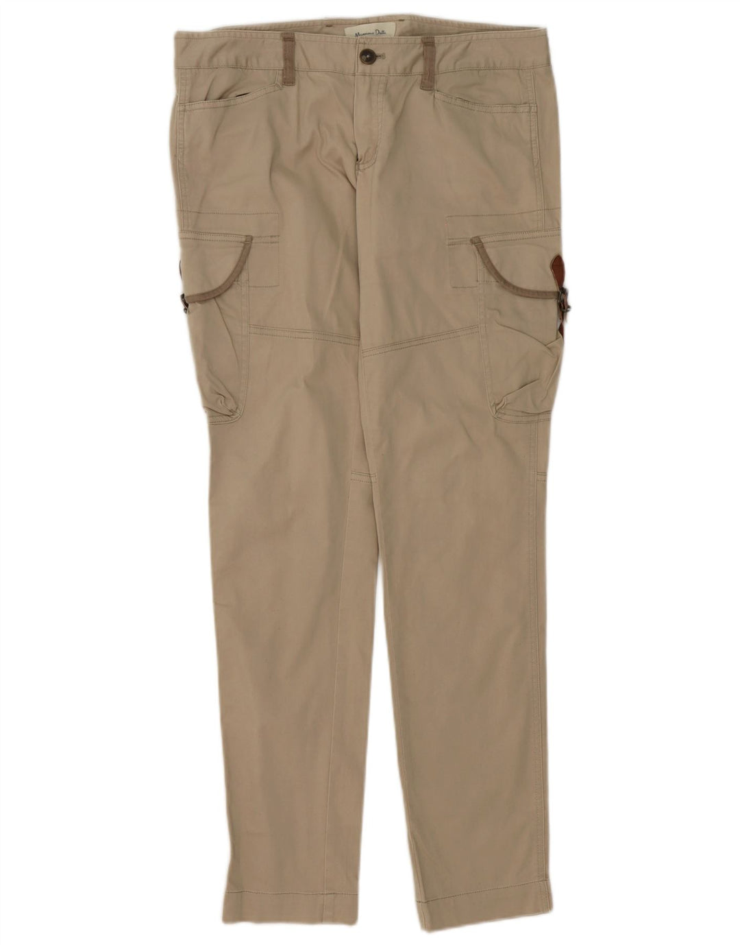 Женские узкие брюки карго Massimo Dutti W30 L32, бежевый хлопок