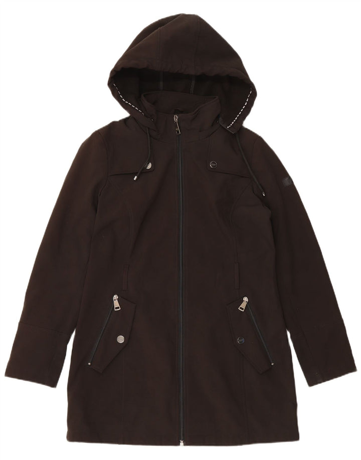 Женский тренч с капюшоном Dkny UK 10, маленький, черный, полиэстер