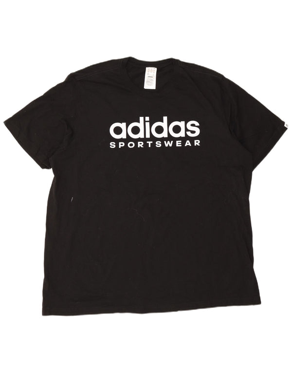 Adidas Мужская футболка с рисунком Top 2XL Черный хлопок