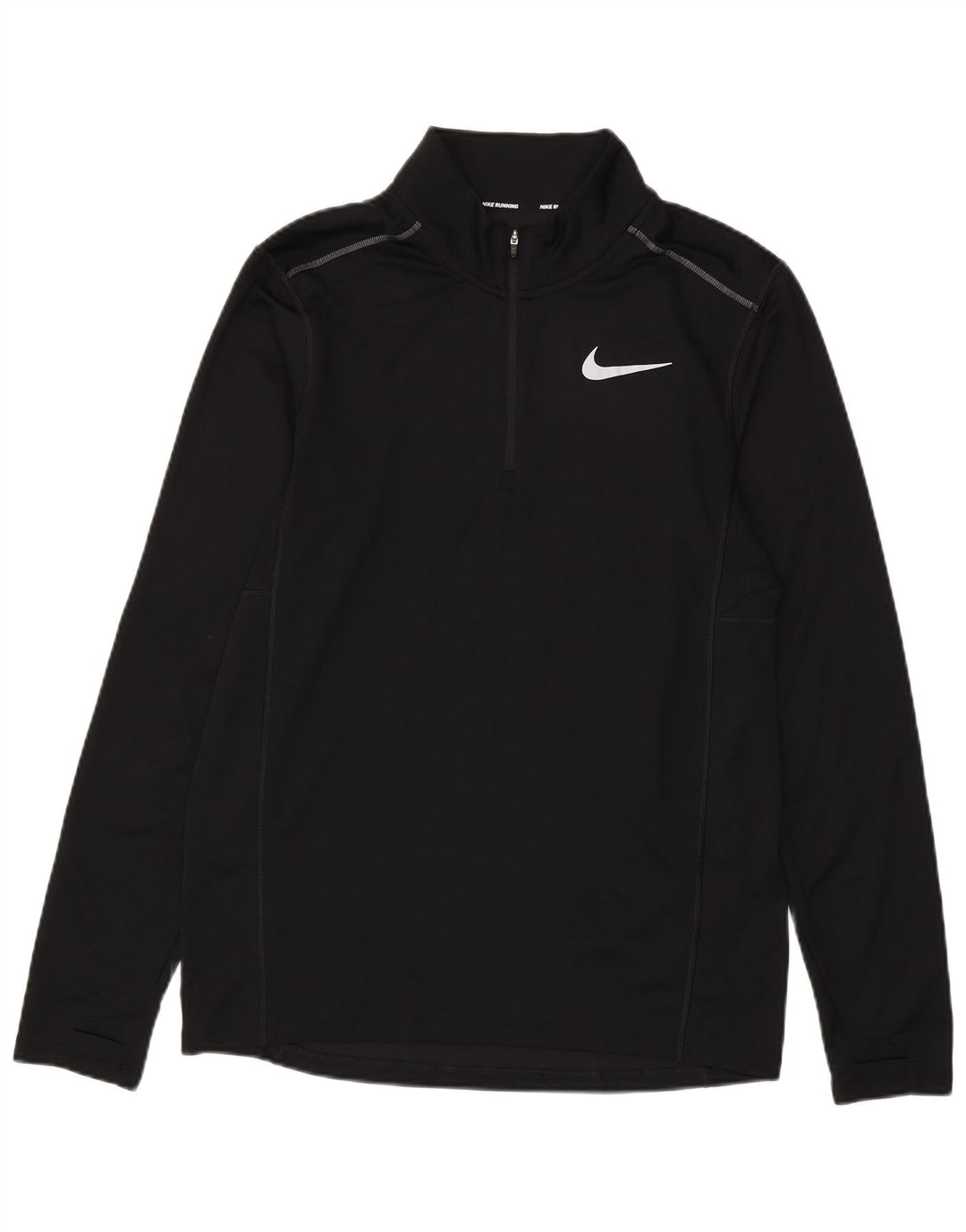 Мужской пуловер с воротником на молнии Nike Dri Fit, спортивный костюм, средний черный полиэстер