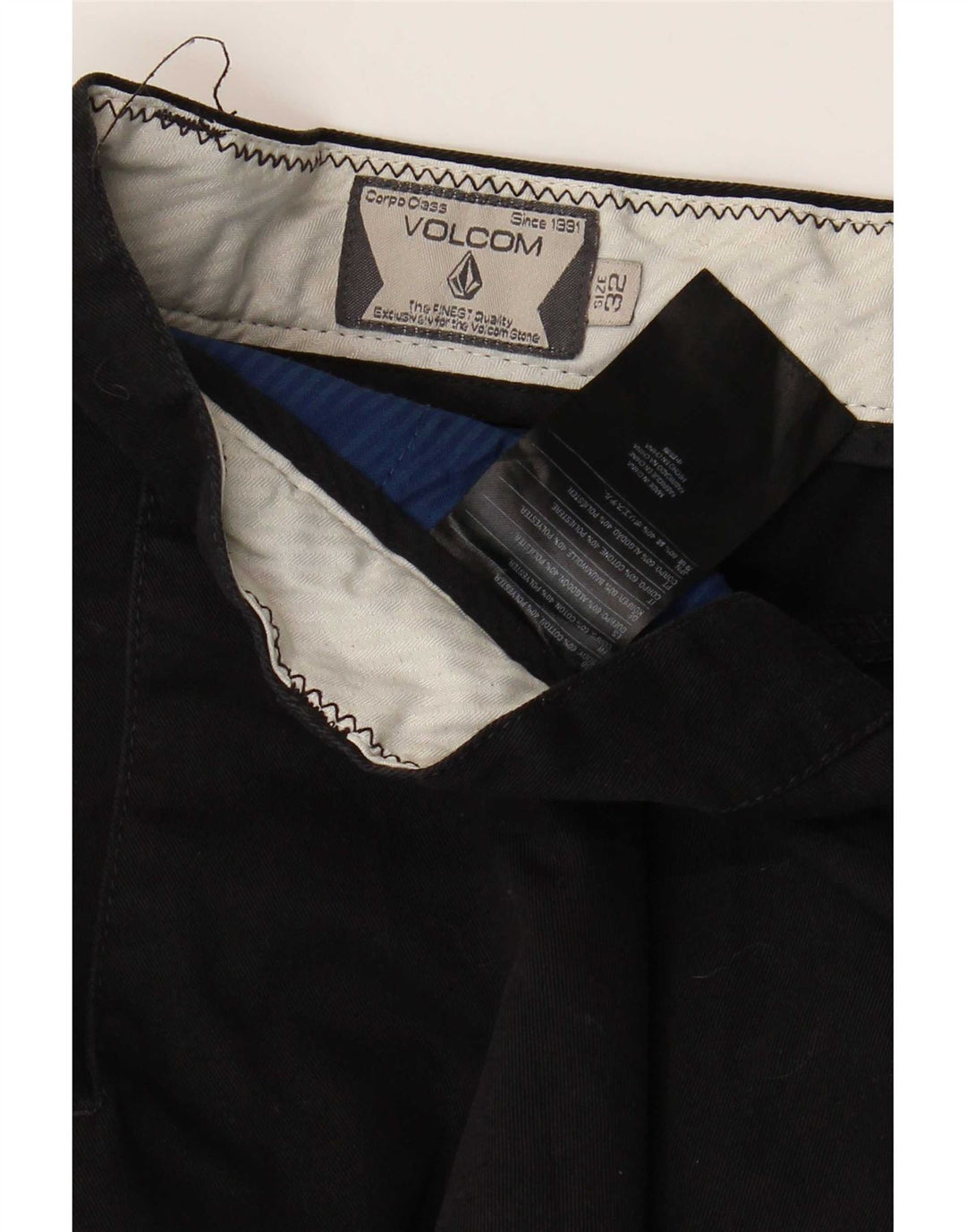 Мужские прямые брюки-чиносы Volcom W32 L30, черные, хлопковые