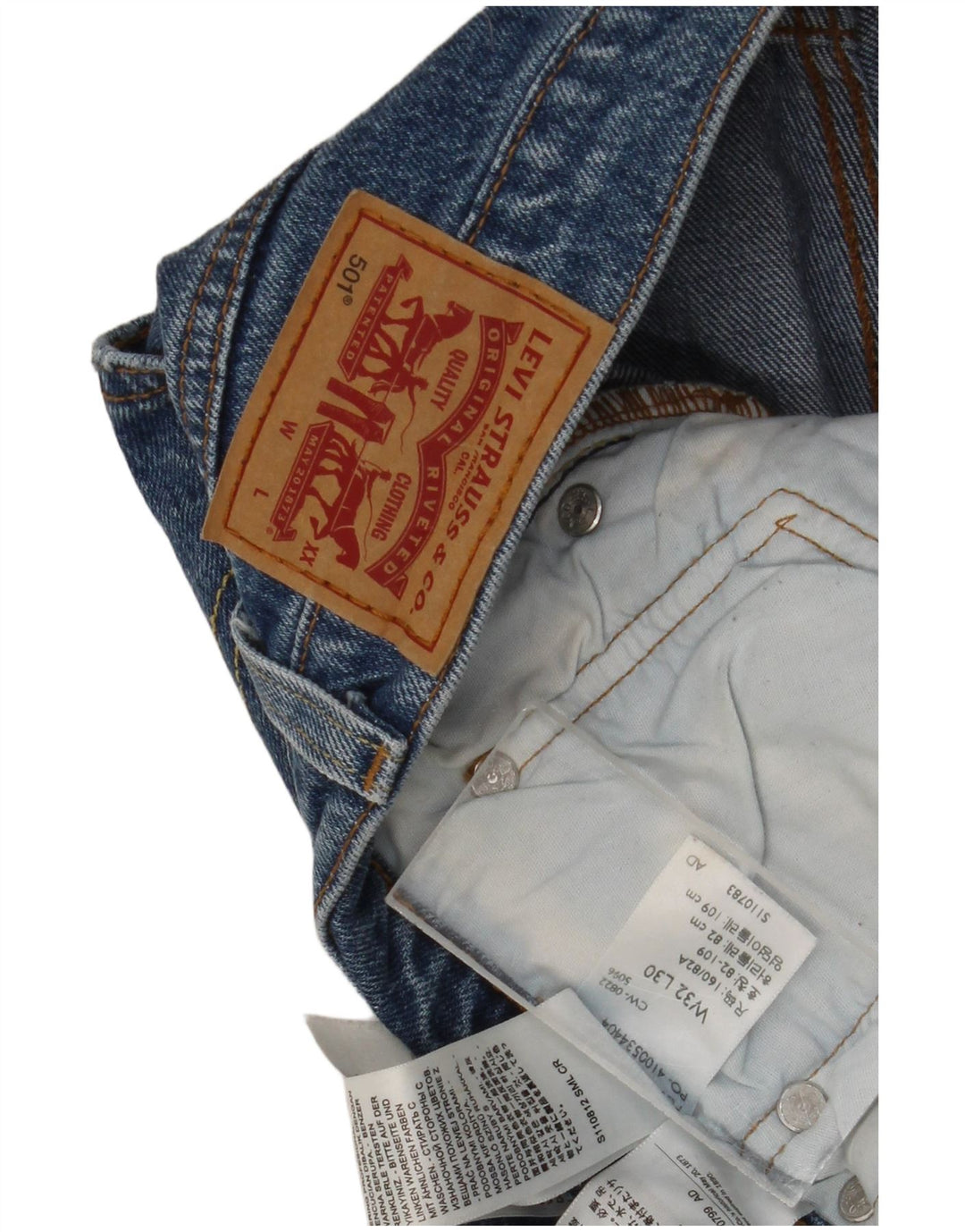 Мужские прямые джинсы Levi's 501 W32 L30 синие, хлопок