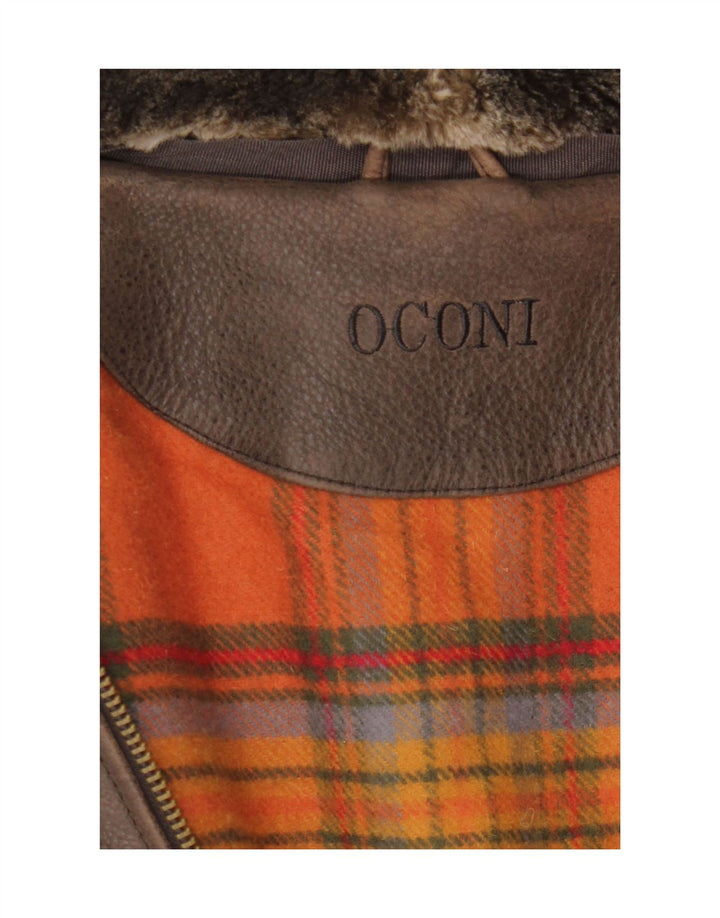 Мужская кожаная куртка Oconi IT 54 2XL Коричневая кожа