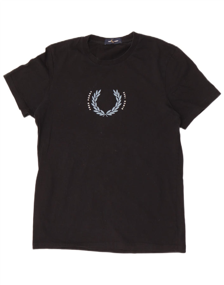 Мужская футболка с рисунком Fred Perry, маленький черный хлопок